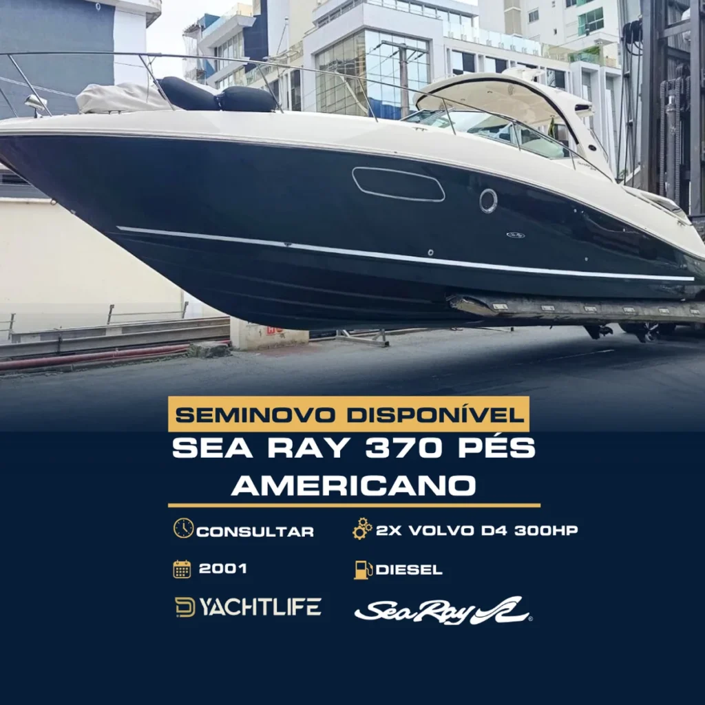 Sea Ray 370 Pés Americano Seminova 2001 2x Volvo D4 300HP Diesel YACHTLIFE