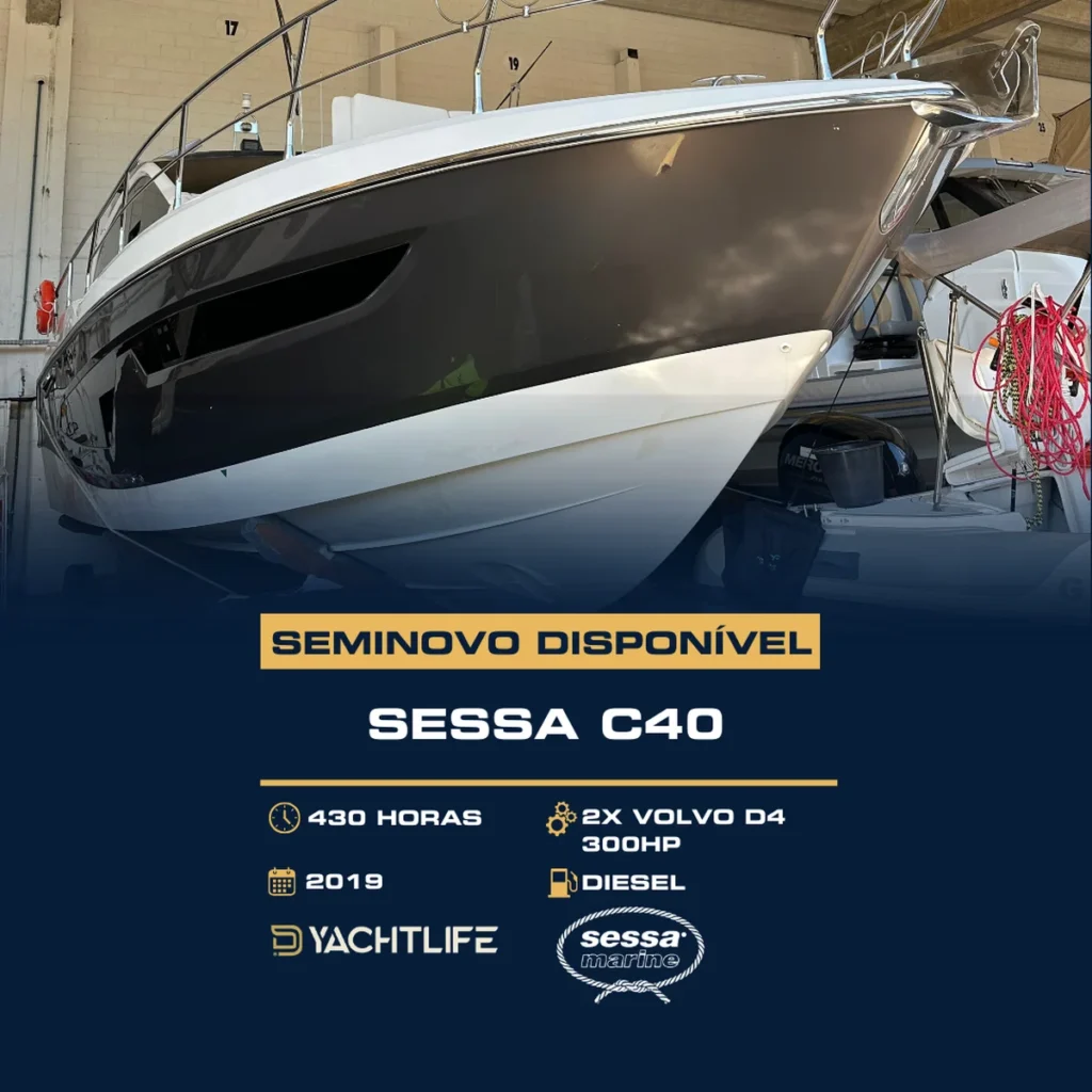 Sessa C40 Seminova 430 Horas 2019 2x Volvo D4 300HP Diesel YACHTLIFE